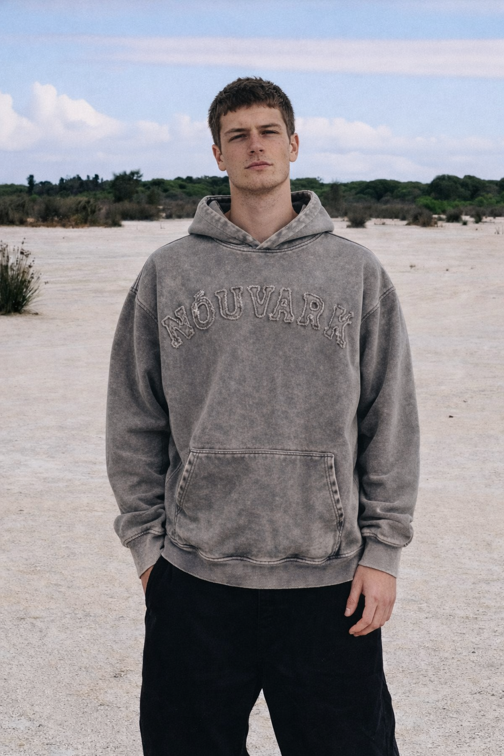 NOUVARK Washed Distressed Hoodie