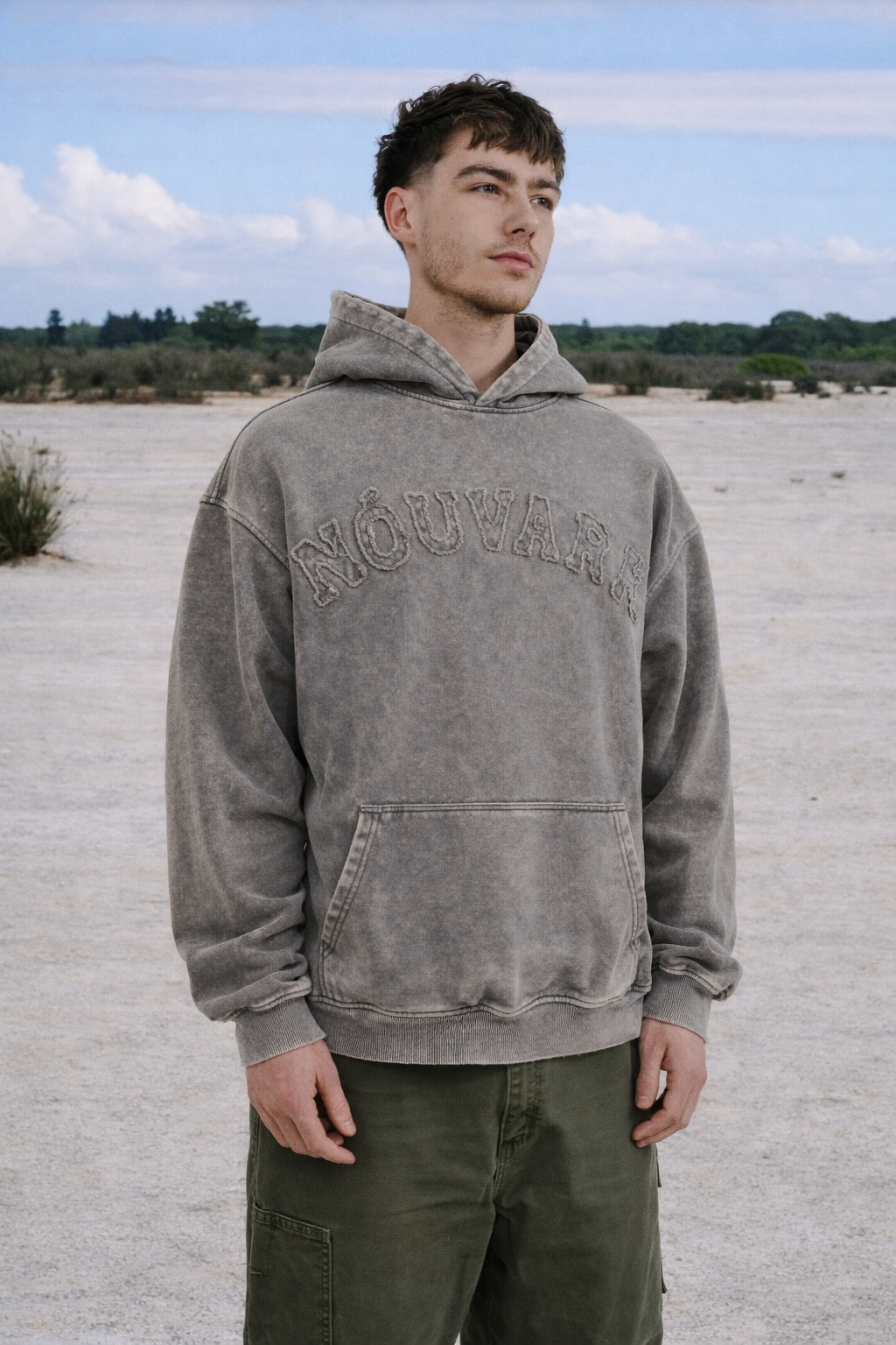 NOUVARK Washed Distressed Hoodie