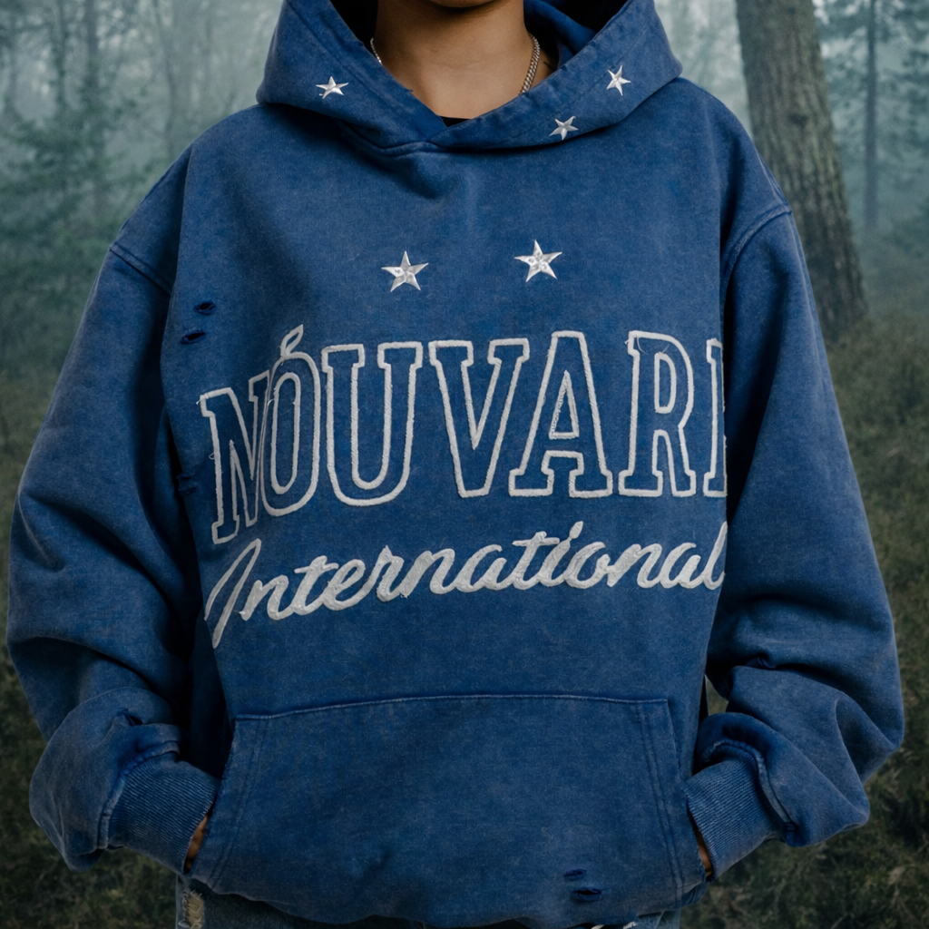 NOUVARK International Hoodie – Washed Blue
