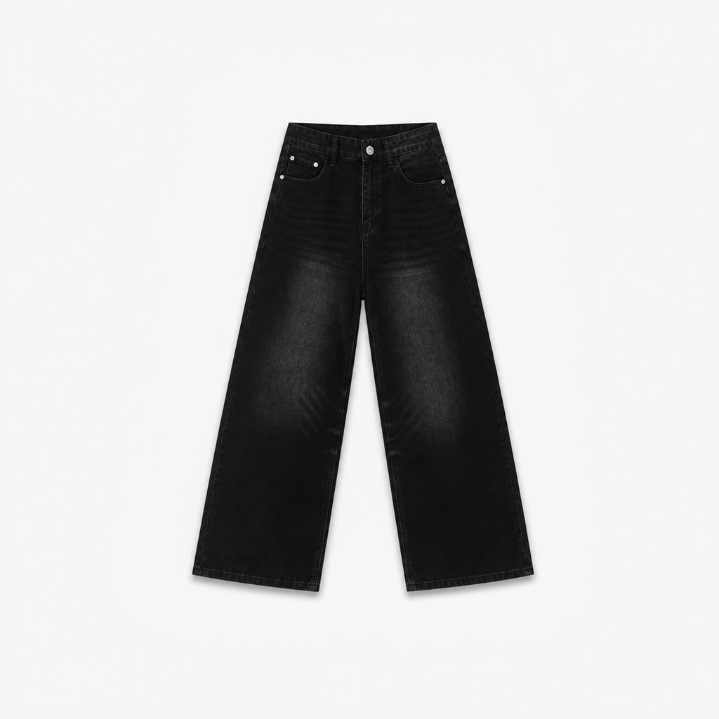 NOUVARK® Core Baggy Denim – Washed Black