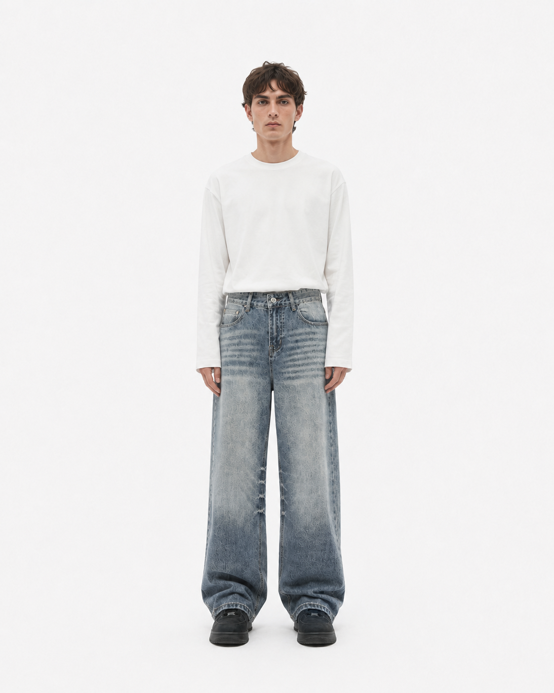 NOUVARK® Vintage Baggy Denim – Sky Fade Wash